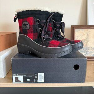 In Box! Sorel Tivoli III Red Dahlia Quarry Waterproof Buffalo Plaid 8